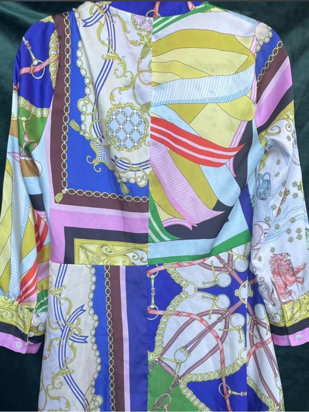 Colorful Baroque Print Button-Down Tunic - Picture 2 of 3